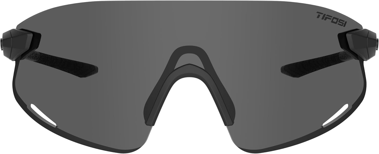 Tifosi Optics Vogel XC Sunglasses Sport Sunglasses Men & Women Small- Medium Fit: Ideal For Baseball, Cycling, Golf, Running(Blackout  Smoke)
