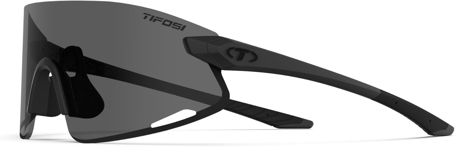Tifosi Optics Vogel XC Sunglasses Sport Sunglasses Men & Women Small- Medium Fit: Ideal For Baseball, Cycling, Golf, Running(Blackout  Smoke)