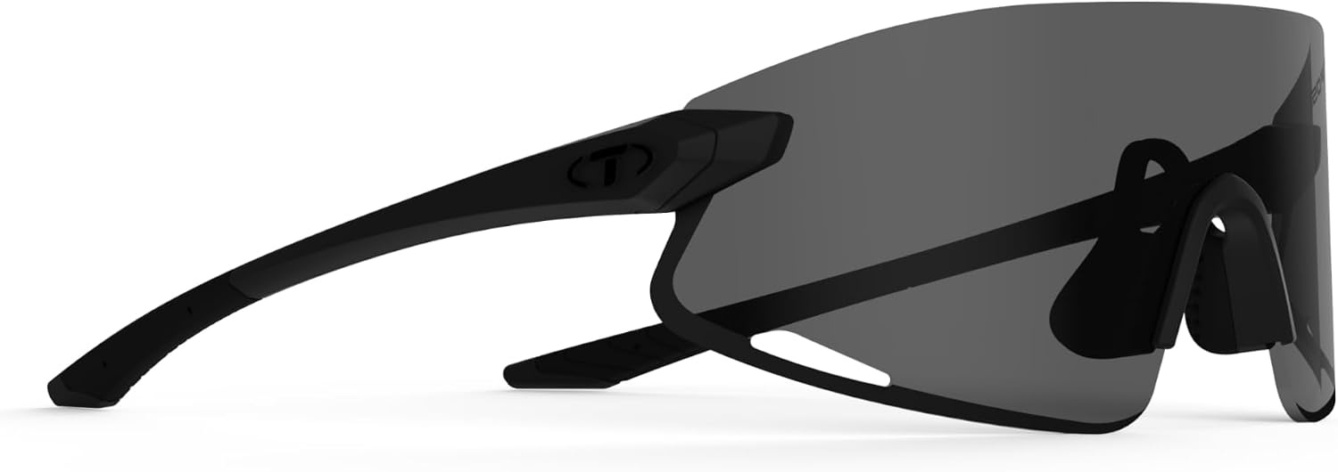 Tifosi Optics Vogel XC Sunglasses Sport Sunglasses Men & Women Small- Medium Fit: Ideal For Baseball, Cycling, Golf, Running(Blackout  Smoke)