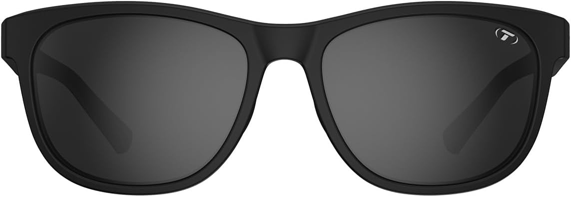 Tifosi Swank Sport Sunglasses – Tangle Free – Ideal For Cycling, Golf, Hiking, Pickleball, Running and Great Lifestyle Look(Satin Black/Smoke Lens Polarized)