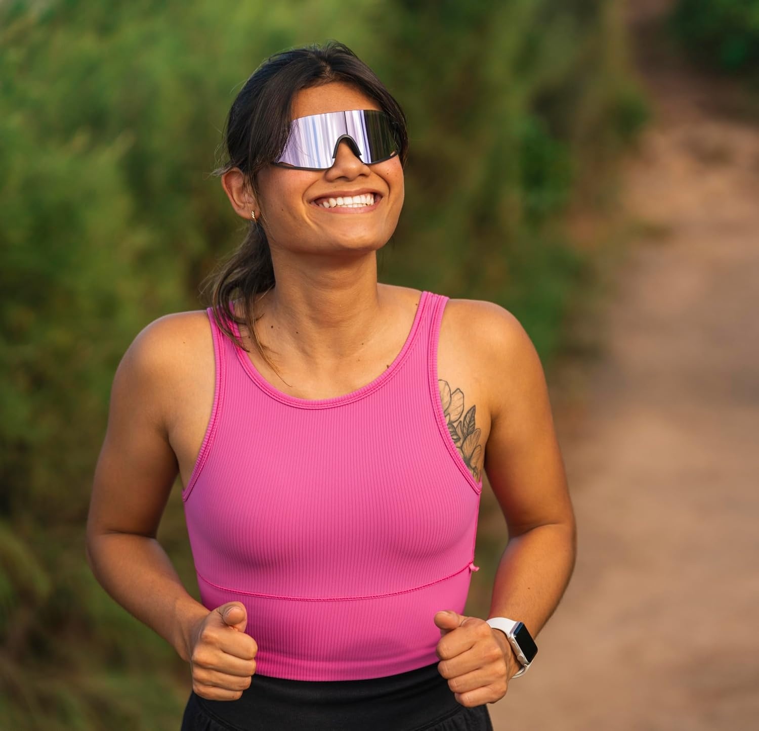Tifosi Optics Vogel XC Sunglasses Sport Sunglasses Men & Women Small- Medium Fit: Ideal For Baseball, Cycling, Golf, Running(Matte Black  Violet Mirror)