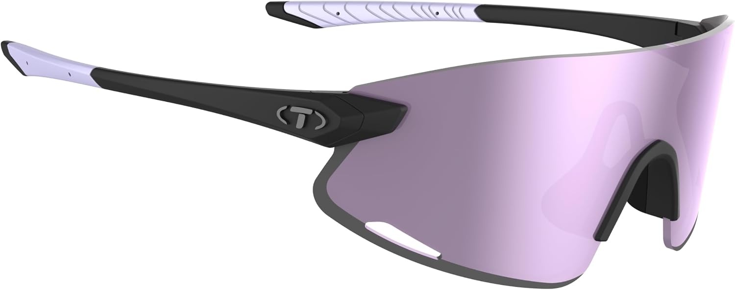 Tifosi Optics Vogel XC Sunglasses Sport Sunglasses Men & Women Small- Medium Fit: Ideal For Baseball, Cycling, Golf, Running(Matte Black  Violet Mirror)