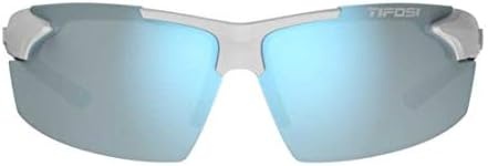 Tifosi Track Sport Men & Women Sunglasses – Ideal For Baseball, Golf, Pickleball, Running and Tennis – Unisex Glasses(White/Black (Smoke Bright Blue Lens))