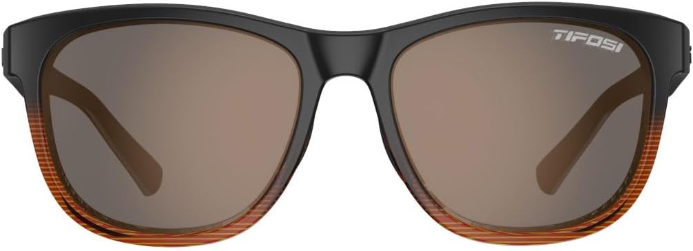 Tifosi Optics Swank Sunglasses Bundle with Case and Eyewear Straps(Brown Fade/Brown)