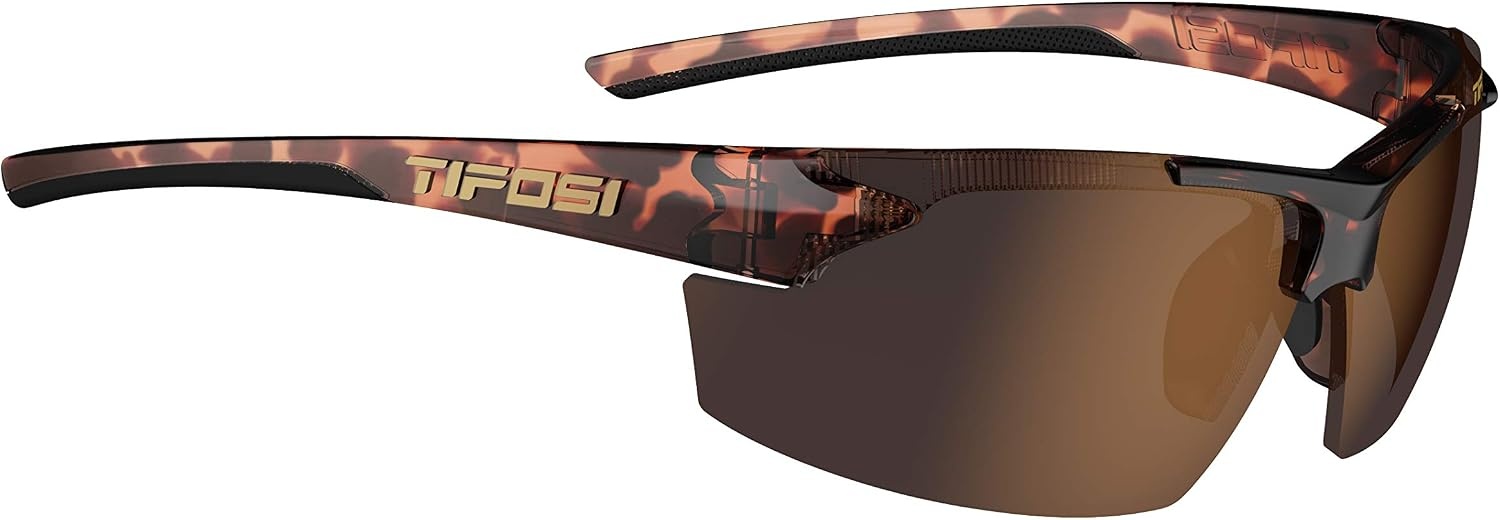 Tifosi Track Sport Men & Women Sunglasses – Ideal For Baseball, Golf, Pickleball, Running and Tennis – Unisex Glasses(Tortoise (Brown Lens))
