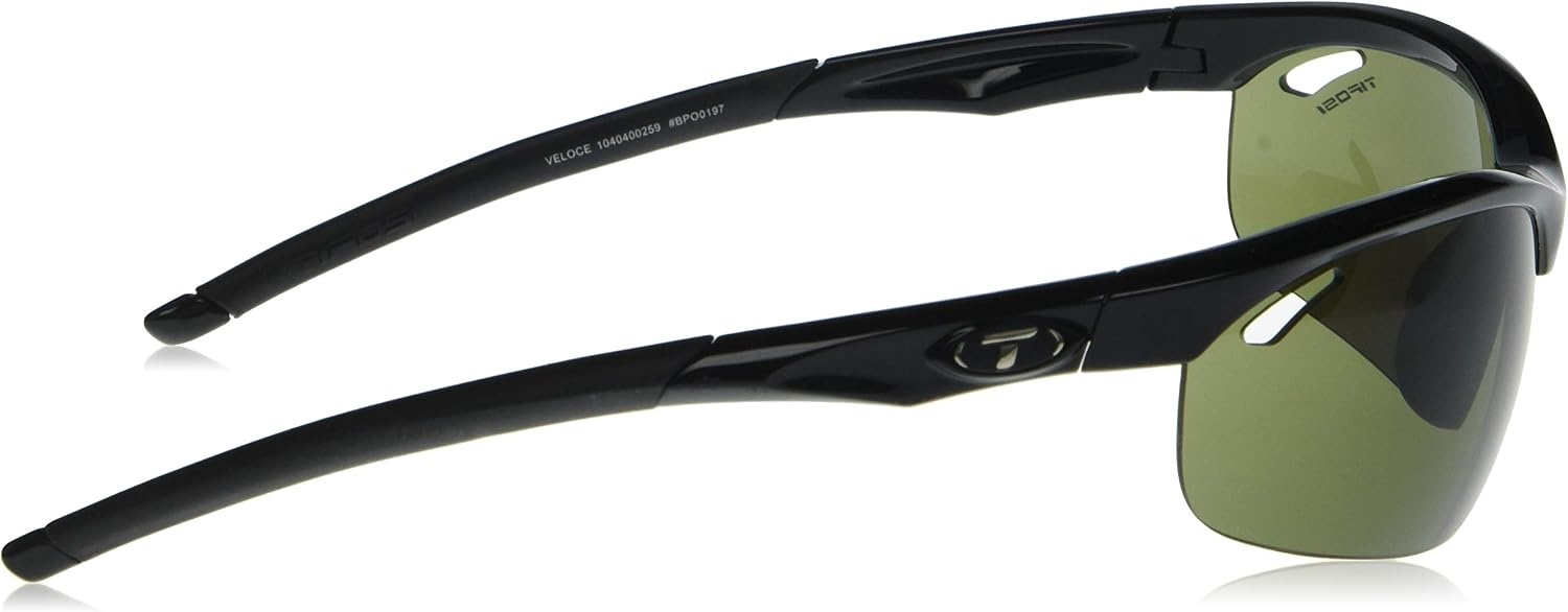 Tifosi Veloce Sport Sunglasses Men & Women – Ideal For Baseball, Cricket, Cycling, Golf, Hiking, Running, Tennis & Pickleball(Gloss Black (Enliven Golf))