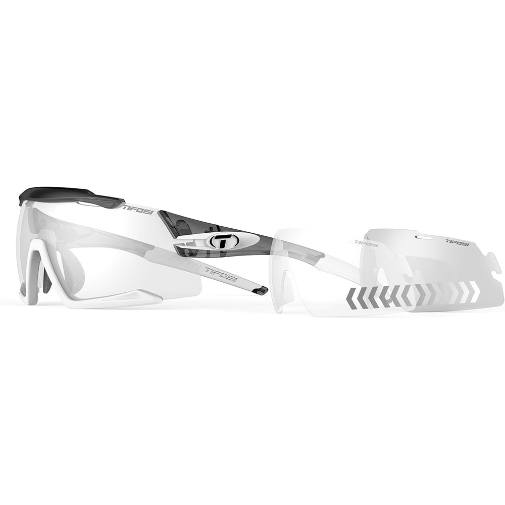 Tifosi Aethon Sport Sunglasses – Ideal For Cycling (Road, Gravel, Mountain Bike), Hiking and Running(Crystal Smoke (Light Night Fototec))