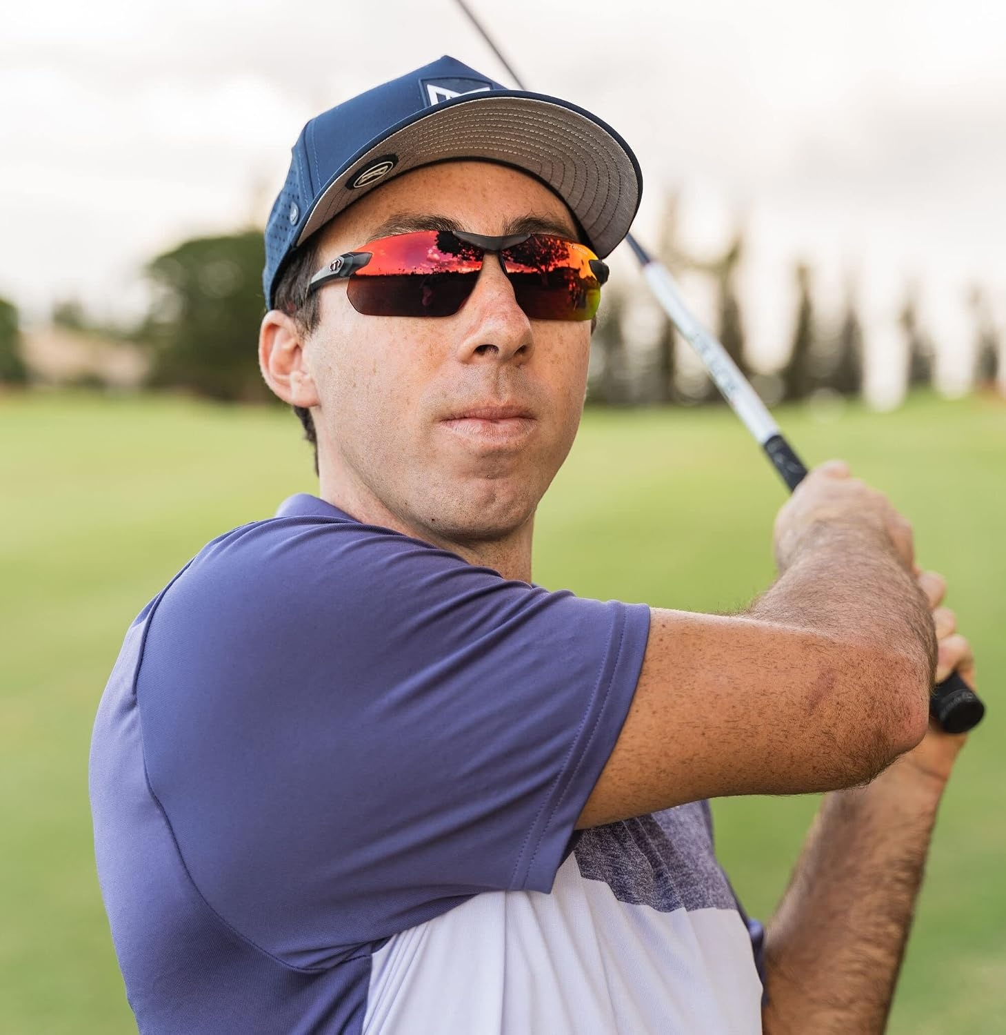 Tifosi Seek FC 2.0 Sport Sunglasses Men & Women – Ideal For Cycling, Golf, Hiking, Running, Tennis & Pickleball(Satin Vapor  Smoke Red)