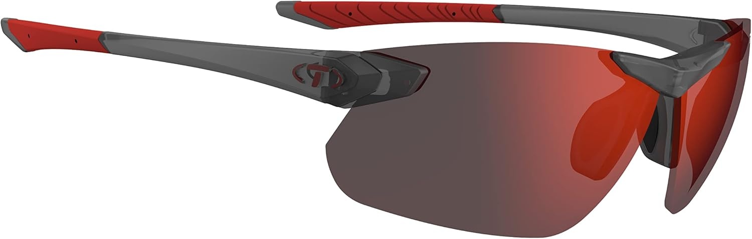 Tifosi Seek FC 2.0 Sport Sunglasses Men & Women – Ideal For Cycling, Golf, Hiking, Running, Tennis & Pickleball(Satin Vapor  Smoke Red)