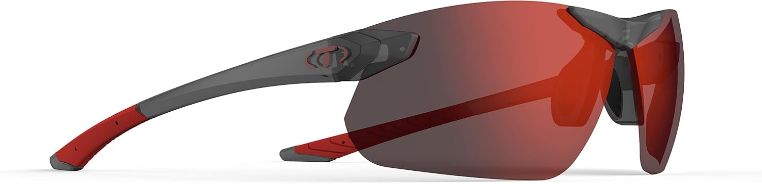 Tifosi Seek FC 2.0 Sport Sunglasses Men & Women – Ideal For Cycling, Golf, Hiking, Running, Tennis & Pickleball(Satin Vapor  Smoke Red)
