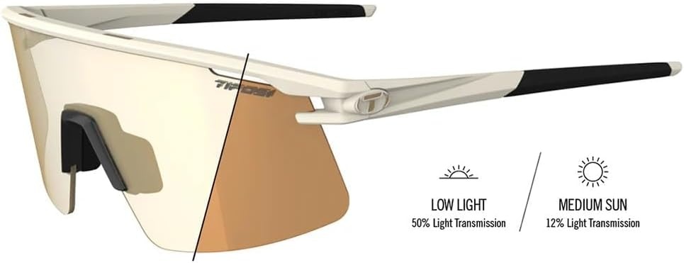 Tifosi Moab Lite Half Frame Cycling Sunglasses – Running, Pickleball(Sahara (Clarion Gold Fototec))