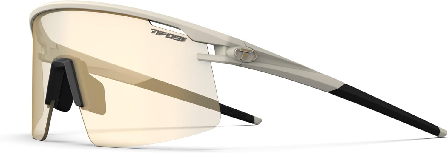Tifosi Moab Lite Half Frame Cycling Sunglasses – Running, Pickleball(Sahara (Clarion Gold Fototec))