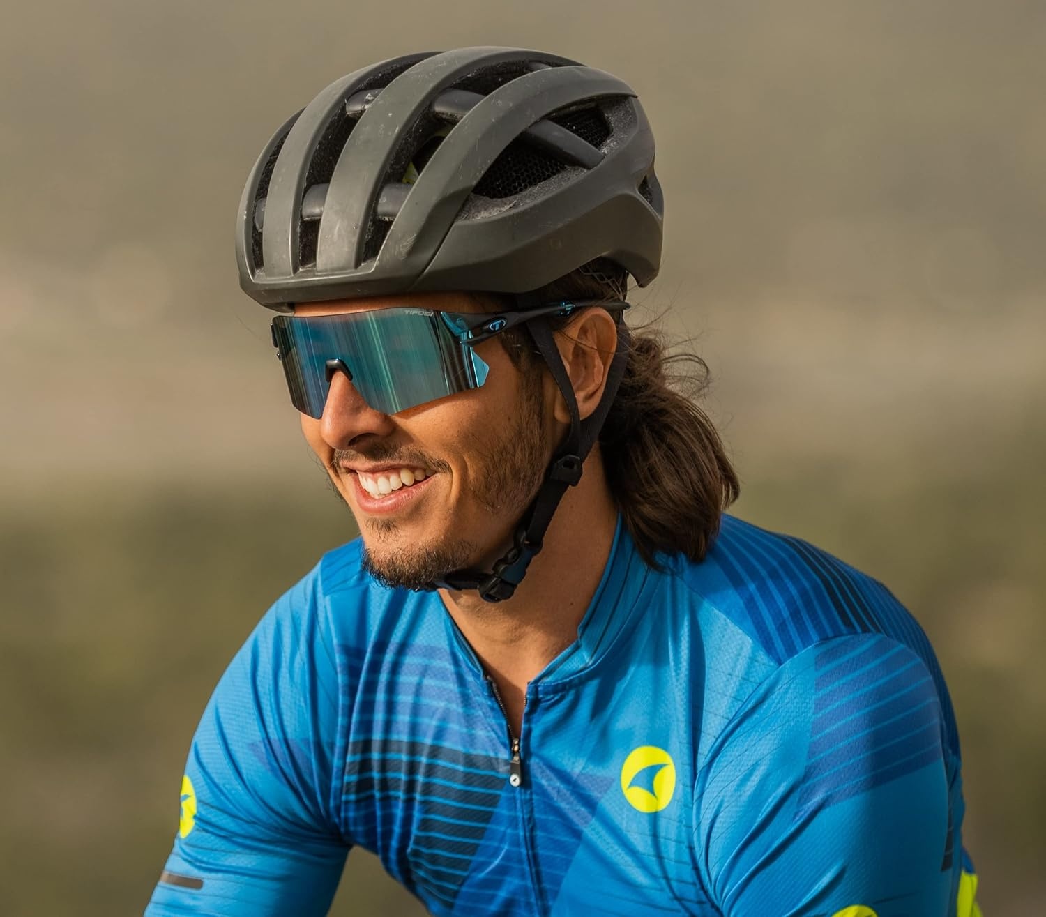 Rail Sport Sunglasses – Ideal For Cycling (Gravel, MTB & Road), Baseball & Softball(Crystal Blue (Clarion Blue/Ac Red/Clear))