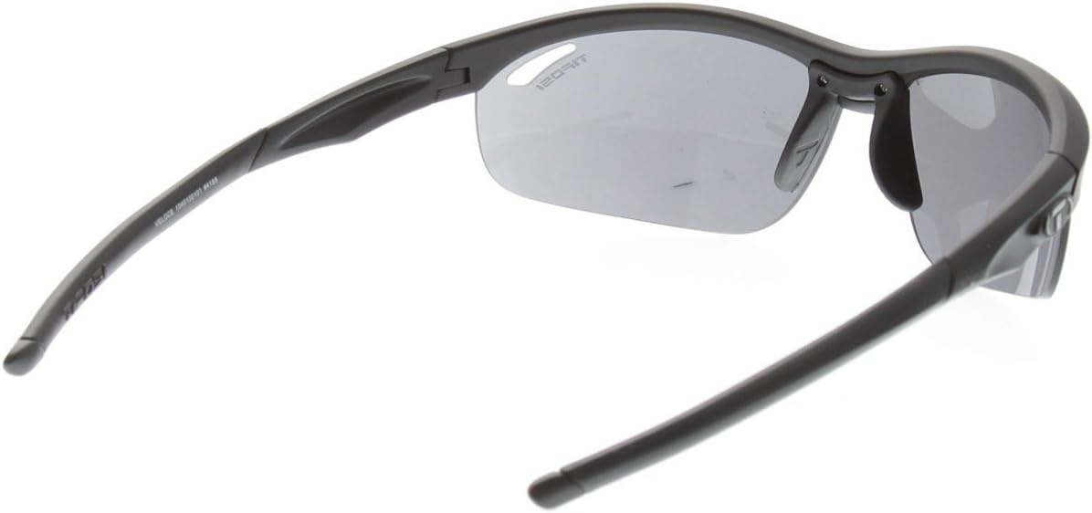 Tifosi Veloce Sport Sunglasses Men & Women – Ideal For Baseball, Cricket, Cycling, Golf, Hiking, Running, Tennis & Pickleball(Matte Black (Smoke/Ac Red/Clear))
