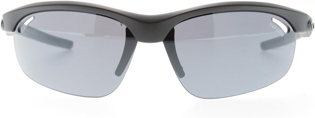 Tifosi Veloce Sport Sunglasses Men & Women – Ideal For Baseball, Cricket, Cycling, Golf, Hiking, Running, Tennis & Pickleball(Matte Black (Smoke/Ac Red/Clear))