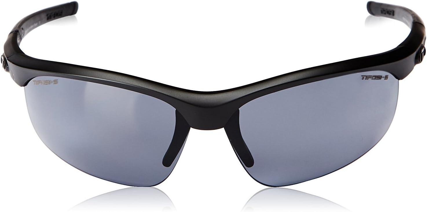 Tifosi Veloce Sport Sunglasses Men & Women – Ideal For Baseball, Cricket, Cycling, Golf, Hiking, Running, Tennis & Pickleball(Matte Black (Tactical Smoke/Hc Red/Clear))