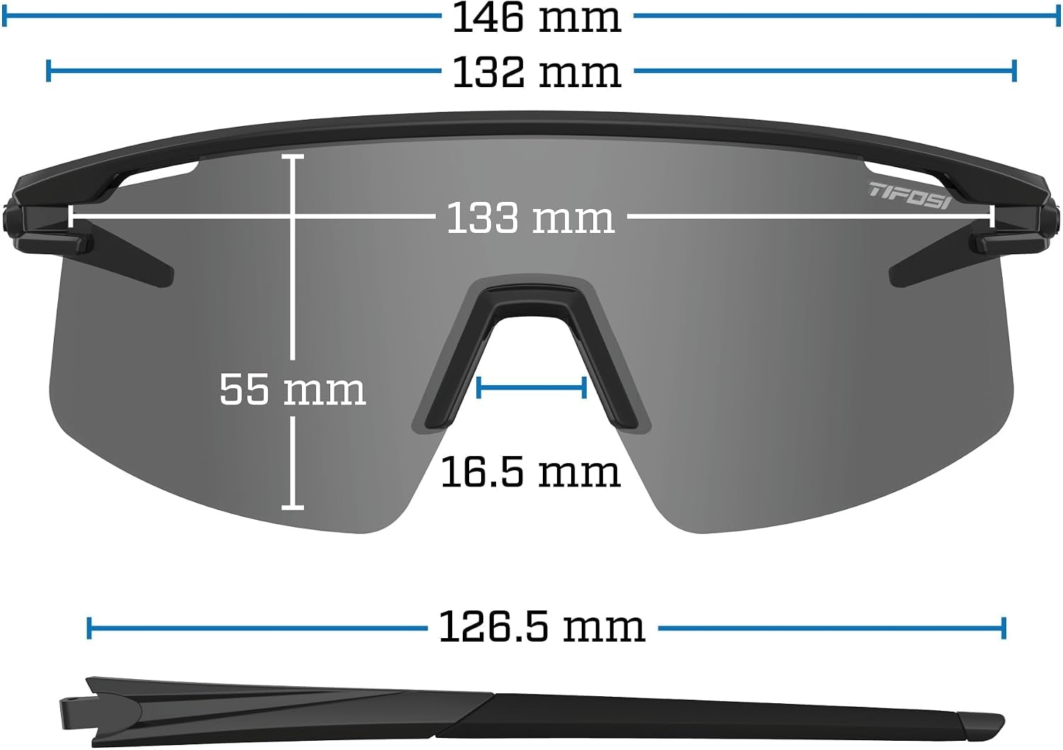 Tifosi Moab Lite Half Frame Cycling Sunglasses – Running, Pickleball(Matte Bronze (Clarion Red Fototec))