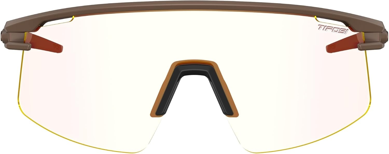 Tifosi Moab Lite Half Frame Cycling Sunglasses – Running, Pickleball(Matte Bronze (Clarion Red Fototec))
