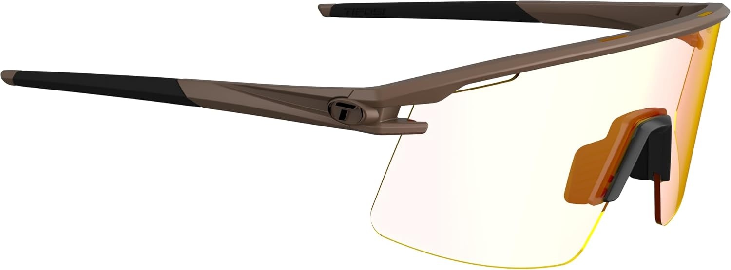 Tifosi Moab Lite Half Frame Cycling Sunglasses – Running, Pickleball(Matte Bronze (Clarion Red Fototec))