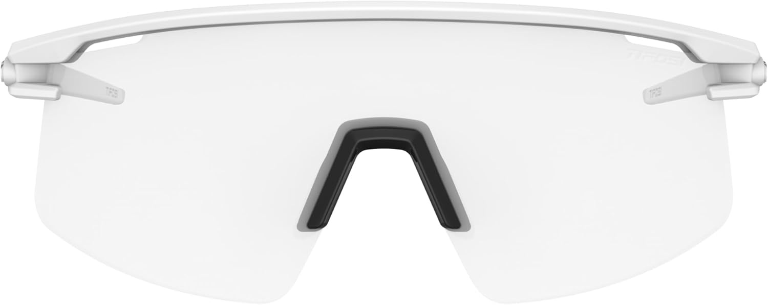 Tifosi Moab Lite Half Frame Cycling Sunglasses – Running, Pickleball(Matte White (Light Night Fototec))