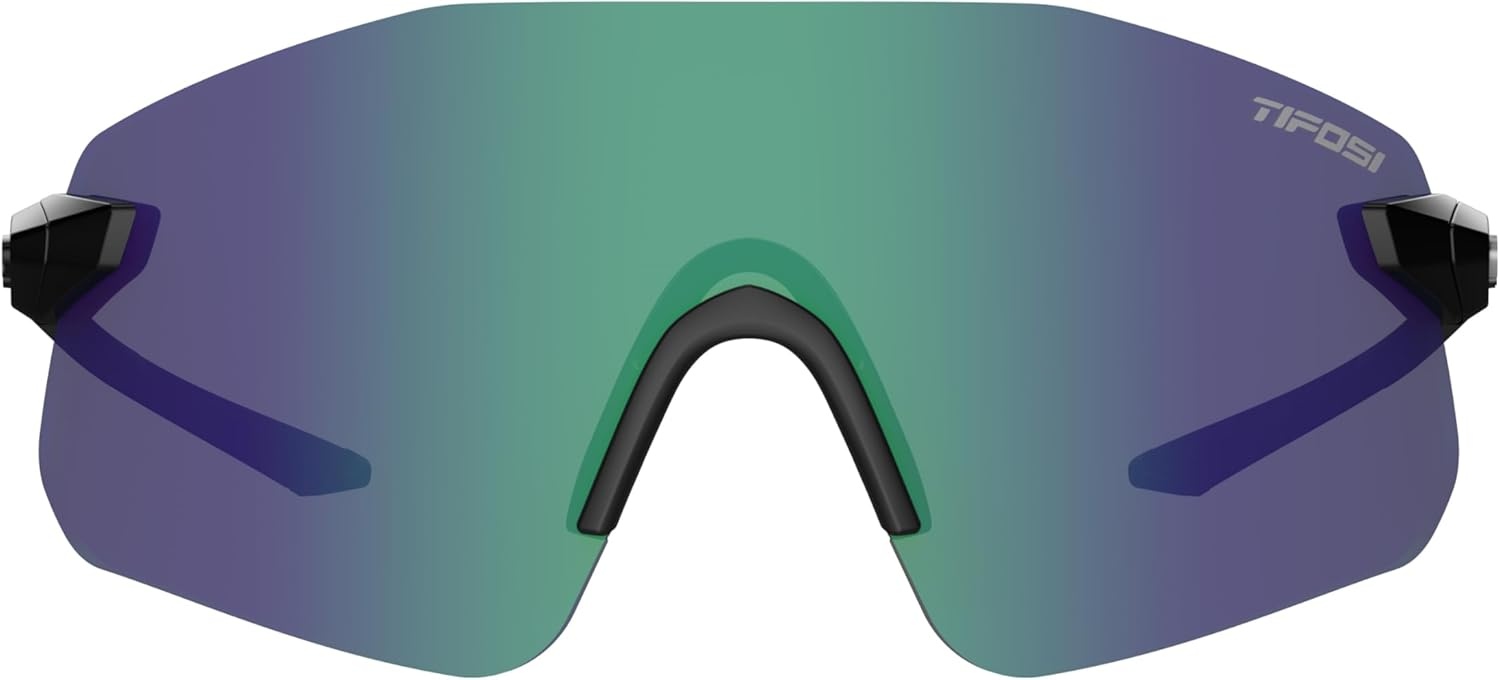 Tifosi Vogel SL Sport Sunglasses Men & Women – Ideal For Baseball, Cycling, Cricket, Golf, Hiking, Running(Gloss Black  Smoke Green Mirror)