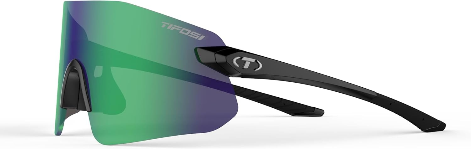 Tifosi Vogel SL Sport Sunglasses Men & Women – Ideal For Baseball, Cycling, Cricket, Golf, Hiking, Running(Gloss Black  Smoke Green Mirror)