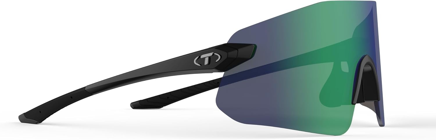 Tifosi Vogel SL Sport Sunglasses Men & Women – Ideal For Baseball, Cycling, Cricket, Golf, Hiking, Running(Gloss Black  Smoke Green Mirror)