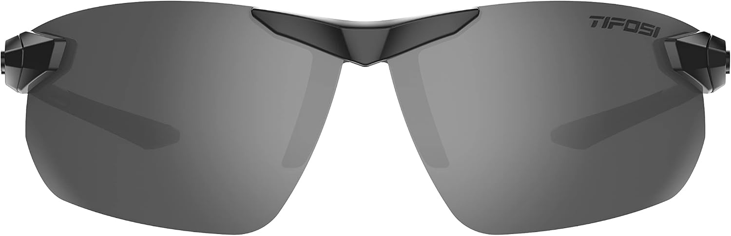 Tifosi Seek FC 2.0 Sport Sunglasses Men & Women – Ideal For Cycling, Golf, Hiking, Running, Tennis & Pickleball(Blackout  Smoke)