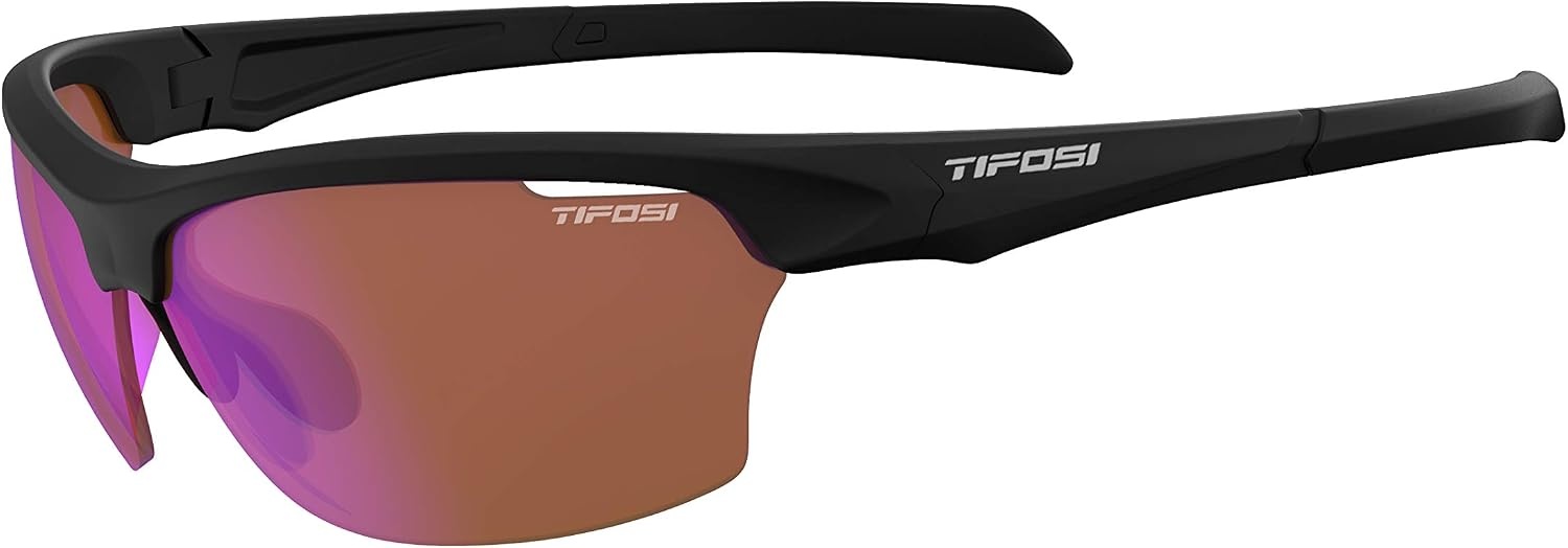 Tifosi Intense Sport Sunglasses Men & Women Bundle of Clear and AC Red Lens -Ideal For Golf, Pickleball, Running & Tennis