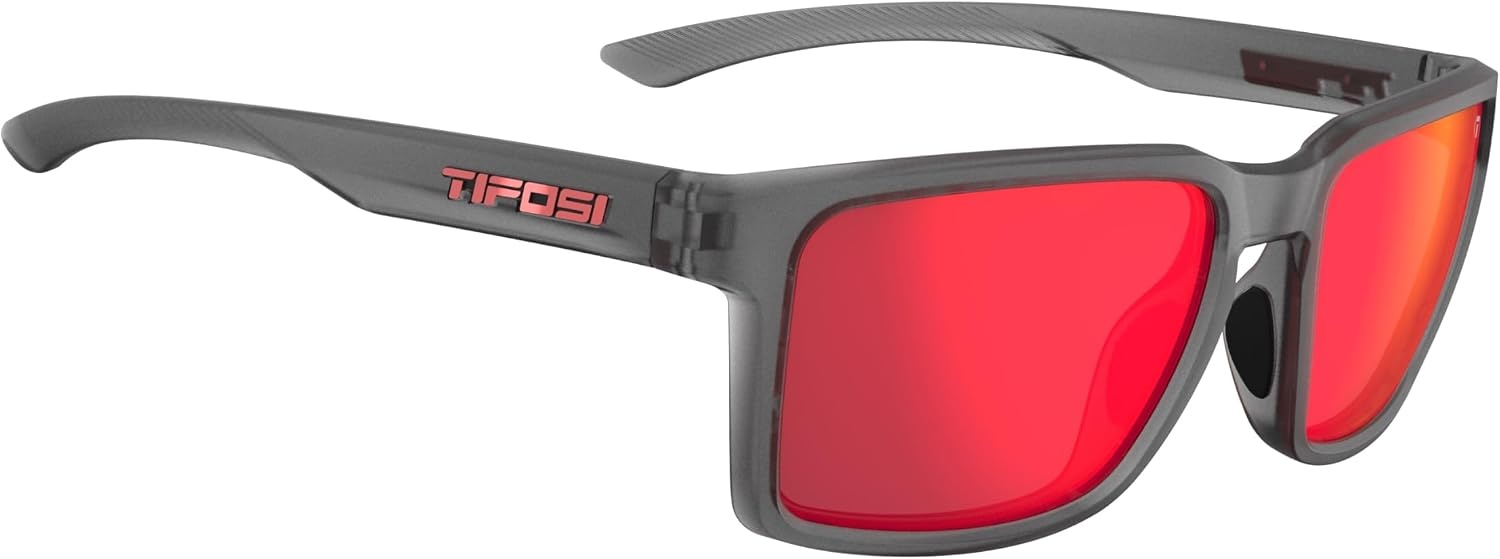 Tifosi Sylo Lifestyle Sunglasses – Men & Women, Golf, Running, Shatterproof(Satin Vapor (Smoke Red Mirror))