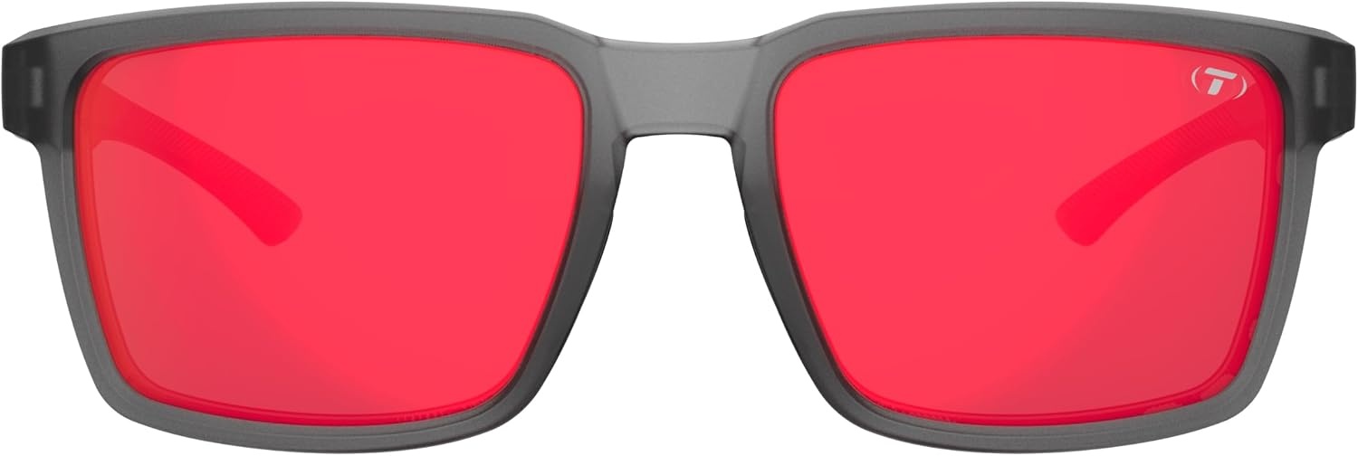 Tifosi Sylo Lifestyle Sunglasses – Men & Women, Golf, Running, Shatterproof(Satin Vapor (Smoke Red Mirror))