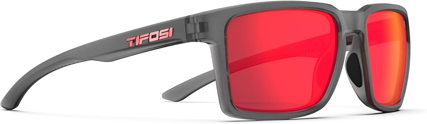 Tifosi Sylo Lifestyle Sunglasses – Men & Women, Golf, Running, Shatterproof(Satin Vapor (Smoke Red Mirror))