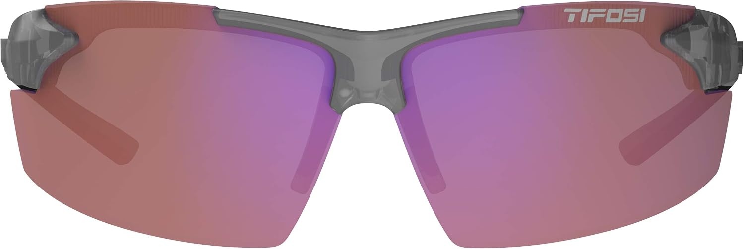 Tifosi Track Sport Men & Women Sunglasses – Ideal For Baseball, Golf, Pickleball, Running and Tennis – Unisex Glasses(Satin Vapor (Ac Red Lens))
