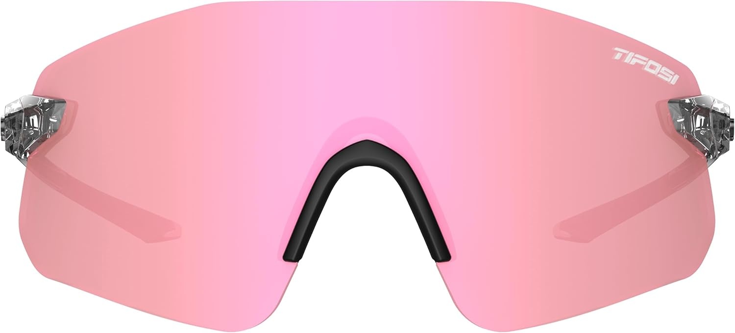 Tifosi Vogel SL Sport Sunglasses Men & Women – Ideal For Baseball, Cycling, Cricket, Golf, Hiking, Running(Crystal Clear  Pink Mirror)