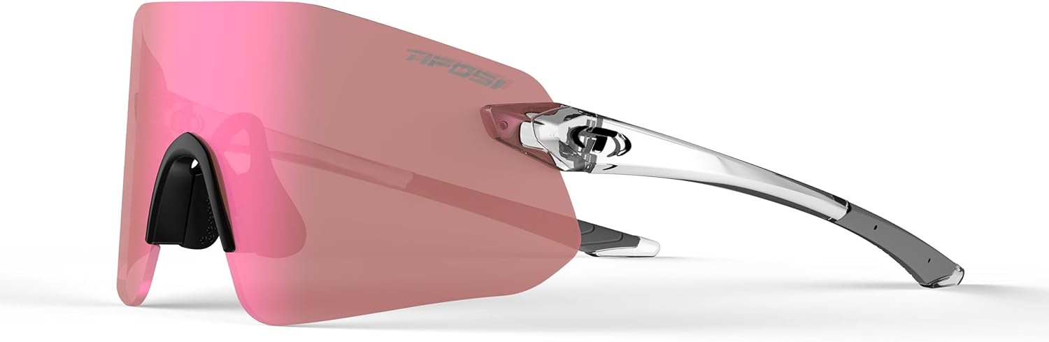 Tifosi Vogel SL Sport Sunglasses Men & Women – Ideal For Baseball, Cycling, Cricket, Golf, Hiking, Running(Crystal Clear  Pink Mirror)