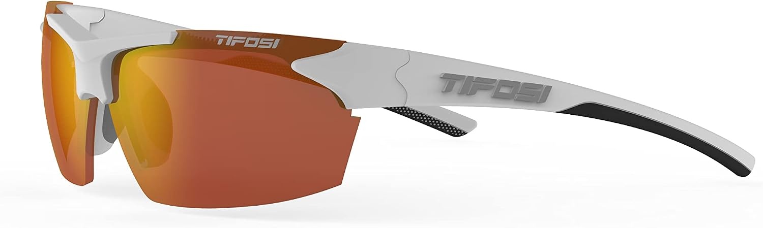 Tifosi Jet Sunglasses (Matte White/Smoke Red Lens)
