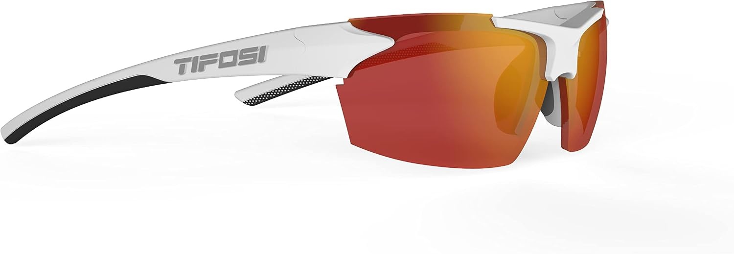 Tifosi Jet Sunglasses (Matte White/Smoke Red Lens)