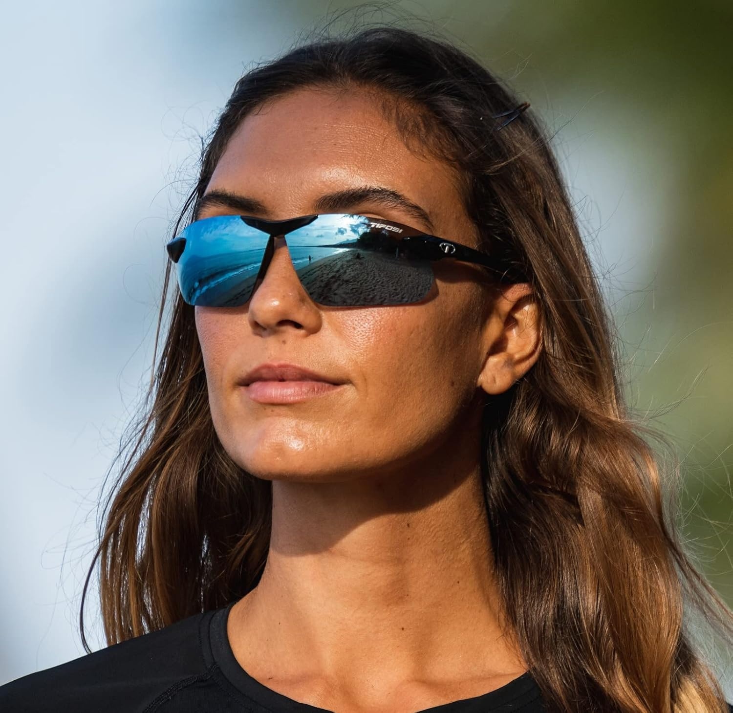 Tifosi Seek FC 2.0 Sport Sunglasses Men & Women – Ideal For Cycling, Golf, Hiking, Running, Tennis & Pickleball(Gloss Black  Smoke Bright Blue)