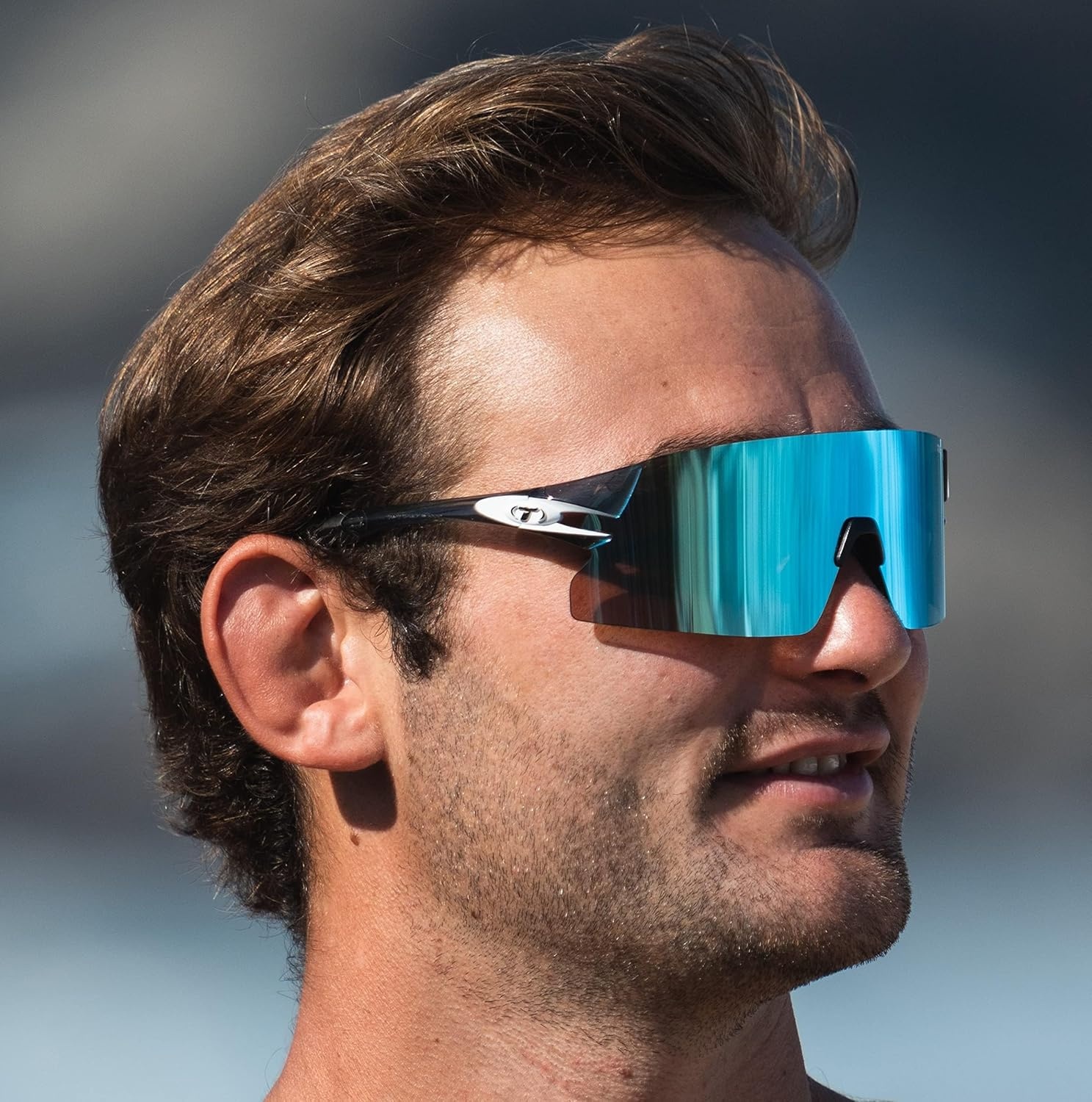 Tifosi Optics Rail XC Sport Sunglasses – Ideal For Cycling (Road & Gravel), Baseball, Softball and Running(Crystal Smoke (Clarion Blue/Ac Red/Clear))