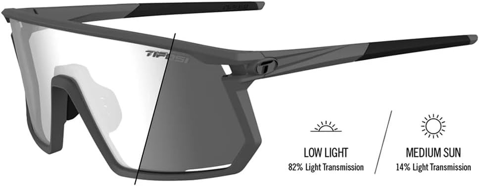 Tifosi Moab Full Frame Cycling Sunglasses – Baseball, Pickleball(Matte Gunmetal (Light Night Fototec))