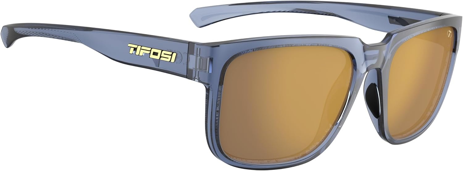 Tifosi Shumo Oversized Sunglasses – Cycling, Golf, Pickleball, Running(Crystal Denim (Gold Mirror Lens))