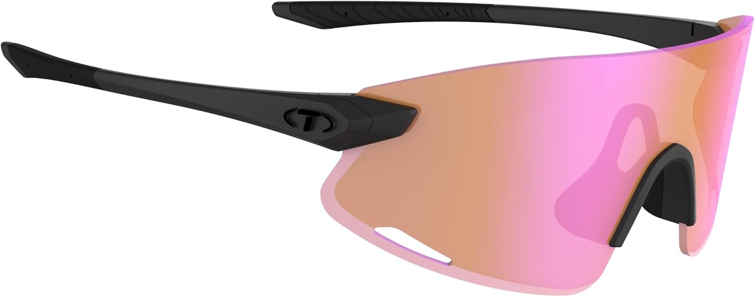 Tifosi Optics Vogel XC Sunglasses Sport Sunglasses Men & Women Small- Medium Fit: Ideal For Baseball, Cycling, Golf, Running(Blackout  Ac Red)