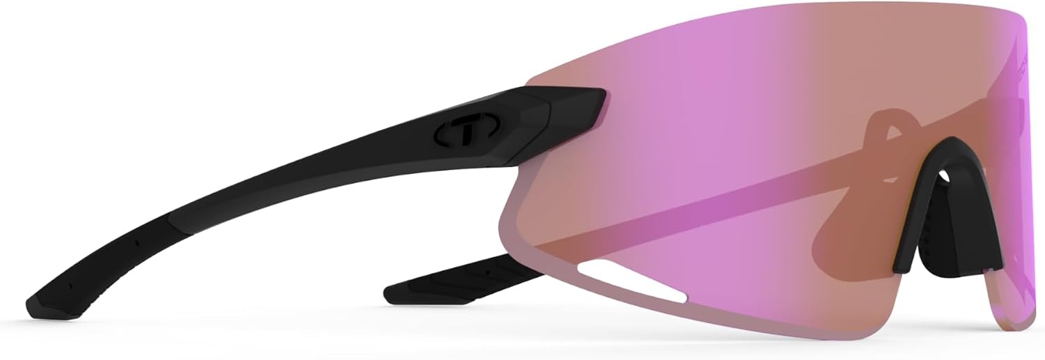 Tifosi Optics Vogel XC Sunglasses Sport Sunglasses Men & Women Small- Medium Fit: Ideal For Baseball, Cycling, Golf, Running(Blackout  Ac Red)