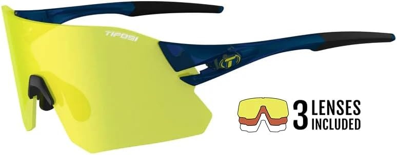 Rail Sport Sunglasses – Ideal For Cycling (Gravel, MTB & Road), Baseball & Softball(Midnight Navy (Clarion Yellow/Ac Red/Clear))