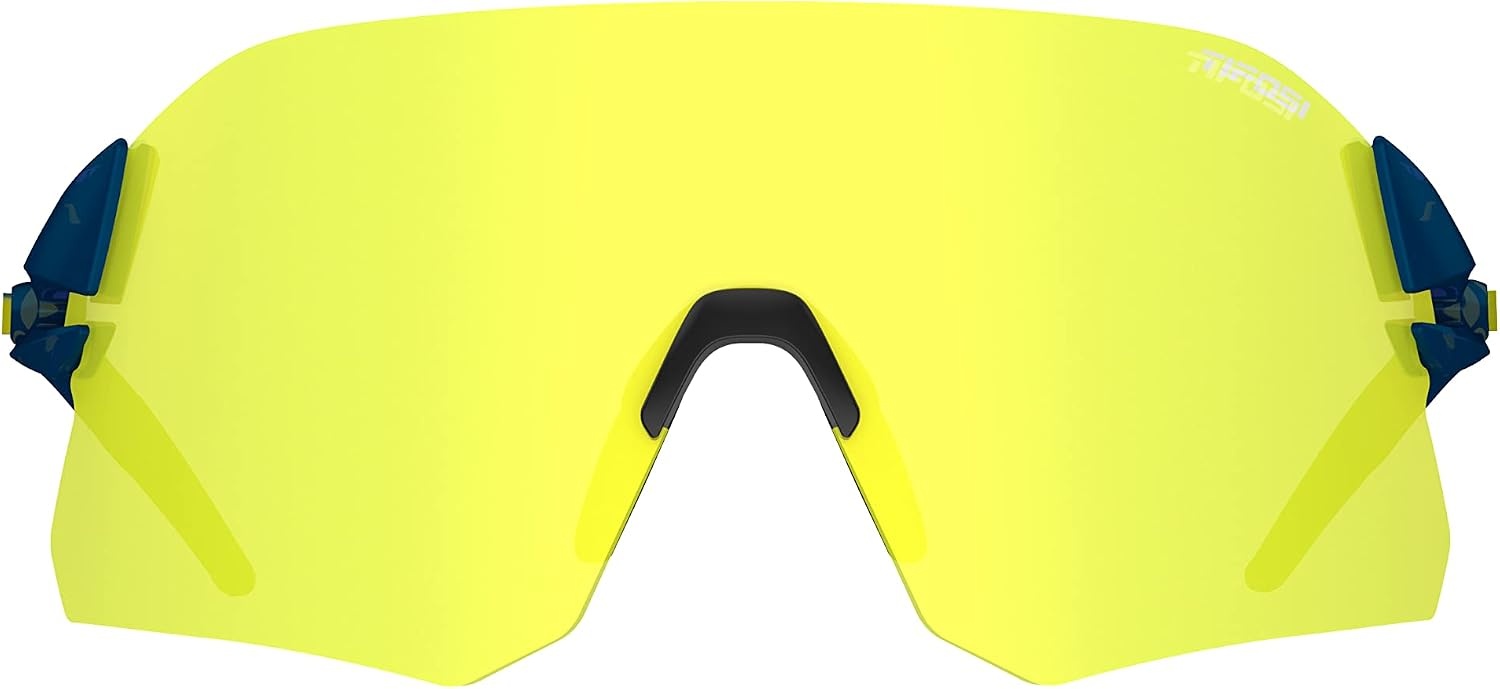 Rail Sport Sunglasses – Ideal For Cycling (Gravel, MTB & Road), Baseball & Softball(Midnight Navy (Clarion Yellow/Ac Red/Clear))