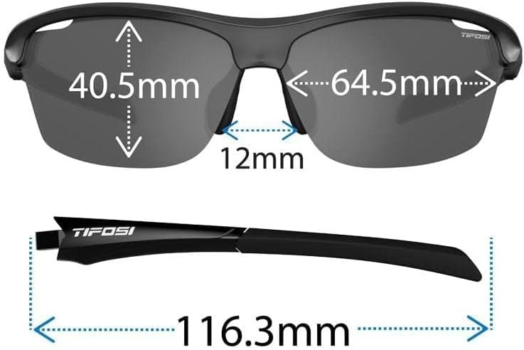 Tifosi Intense Sport Sunglasses Men & Women – Ideal For Golf, Pickleball, Running & Tennis. Vented Lenses Prevent Fogging(Matte Black W/ Ac Red Lenses)