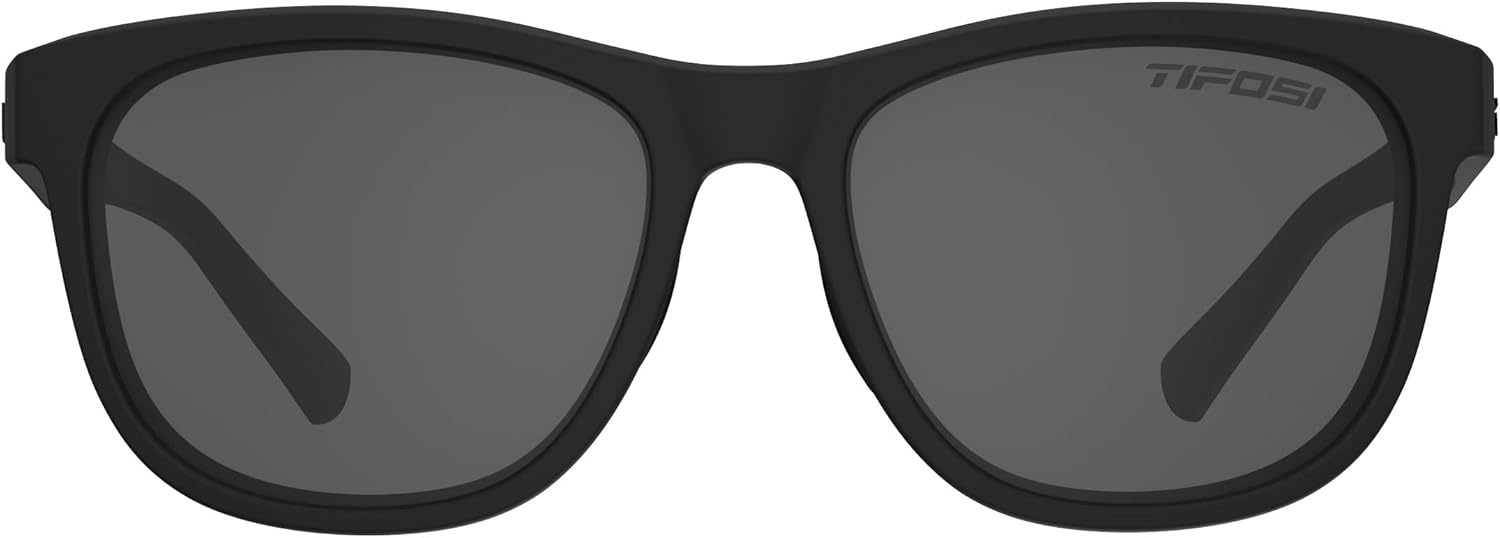 Tifosi Optics Swank Sunglasses Bundle with Case and Eyewear Straps(Blackout/Smoke)