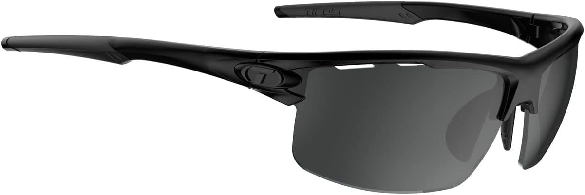 Rivet Sport Sunglasses, Ideal For Cycling, Golf, Pickleball, Running And Tennis(Blackout (Smoke/Ac Red/Clear))