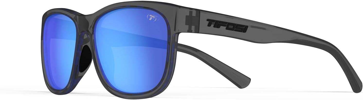 Tifosi Optics Swank XL Sunglasses(Satin Vapor/Smoke With Sky Blue Mirror – Polarized)