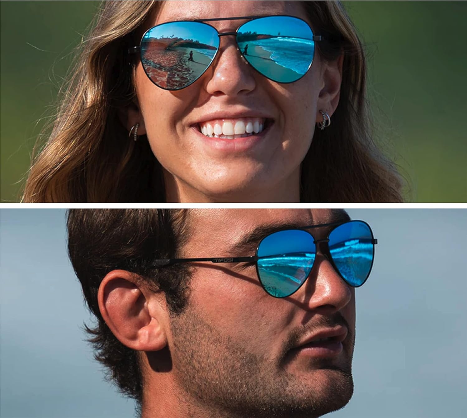 Tifosi Shwae Tangle Free Aviator Sunglasses For Men & Women – Ideal For Flying, Golf, Hiking and Running(Graphite (Smoke Bright Blue Lens))